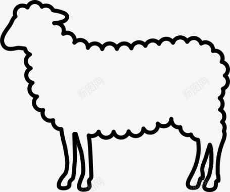 手工羊毛绵羊农场羊肉图标图标