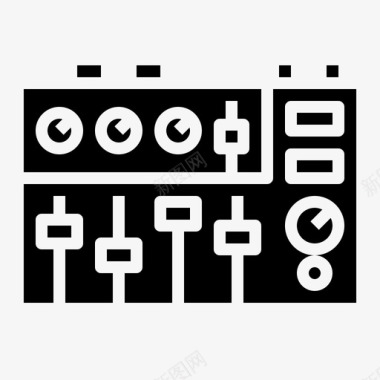 无线电台均衡器混音器多媒体图标图标