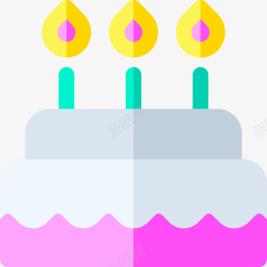 庆祝生日生日蛋糕93岁生日扁平图标图标
