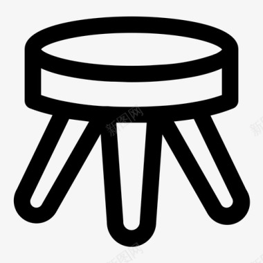小椅子圆形小椅子家具休息室图标图标