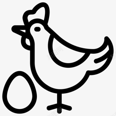 彩绘鸡蛋母鸡鸡肉乳制品图标图标