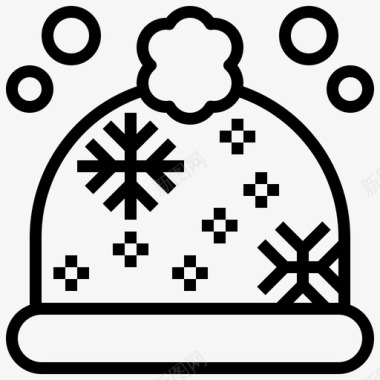 羊毛帽子生日和派对圣诞帽图标图标