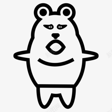 熊猫快乐动物表情符号图标图标