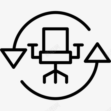 商务用图标办公椅商务和管理4直线型图标图标