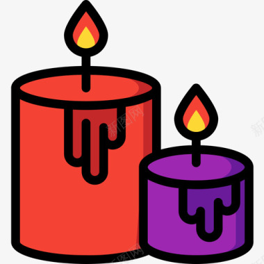 企业文化感恩蜡烛感恩节56线形颜色图标图标
