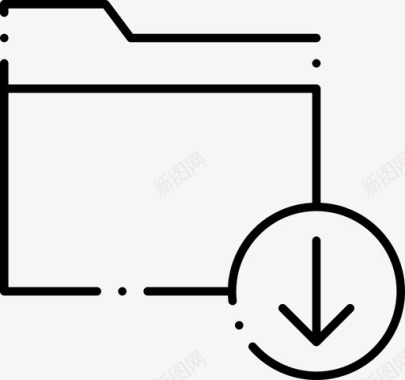 字体文件下载向下箭头文件夹图标图标
