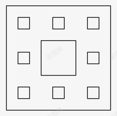 正方形的背景分形地毯除法图标图标