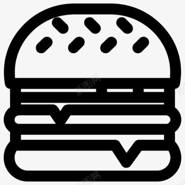 食物鸡肉汉堡包图标图标