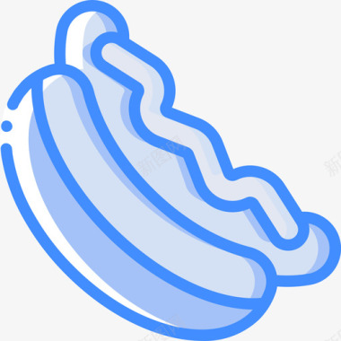 热狗美式4蓝色图标图标