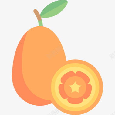 金橘水果和蔬菜15个扁平图标图标