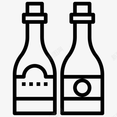 葡萄酒酒瓶饮料图标图标
