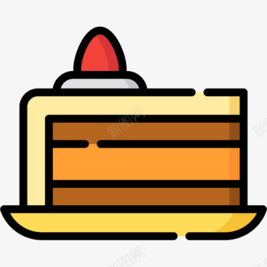 蛋糕块新年38线颜色图标图标