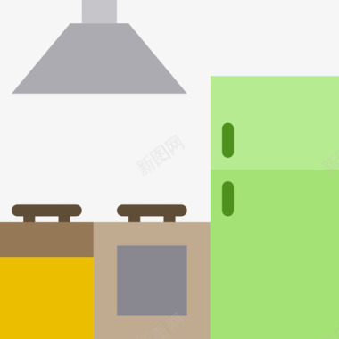 厨房设备家具和家用23平的图标图标