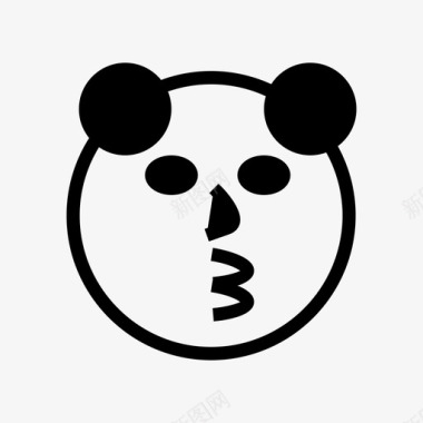 熊猫吻动物表情符号图标图标