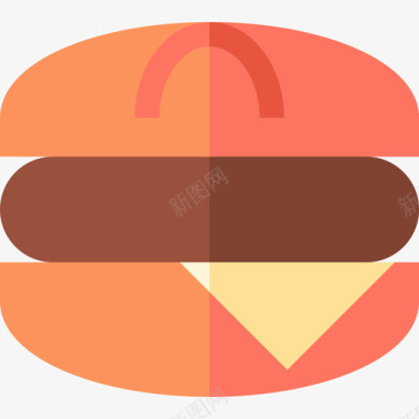汉堡带走16个平的图标图标