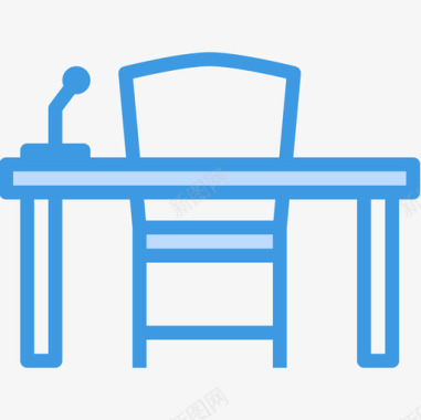 办公桌会议4蓝色图标图标