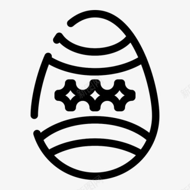 复活节彩蛋装饰伊斯特堡虚线图标图标