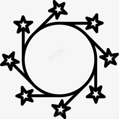 星星装饰圆形图标图标