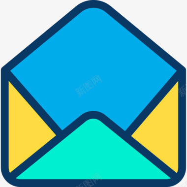 彩色电子邮件接口图标图标