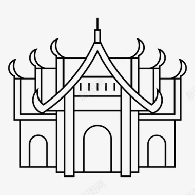 泰国佛寺曼谷地标佛教寺院图标图标