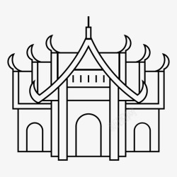 泰国寺院泰国佛寺曼谷地标佛教寺院图标高清图片
