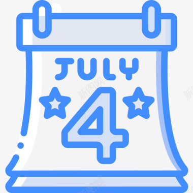 7月4日美国4号蓝色图标图标