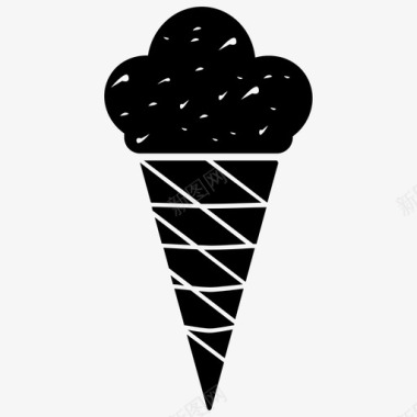 冰淇淋筒美味冰淇淋图标图标