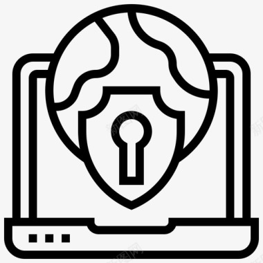 网络安全计算机保护图标图标
