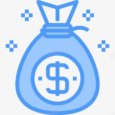 钱袋金融钱5蓝色图标图标