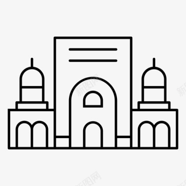 塔什干亚洲地标巴拉汗宗教学校图标图标
