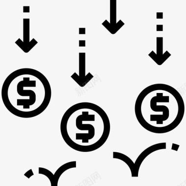 投资钱财投资货币65线性图标图标