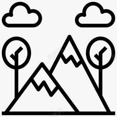 高山探险山峰图标图标