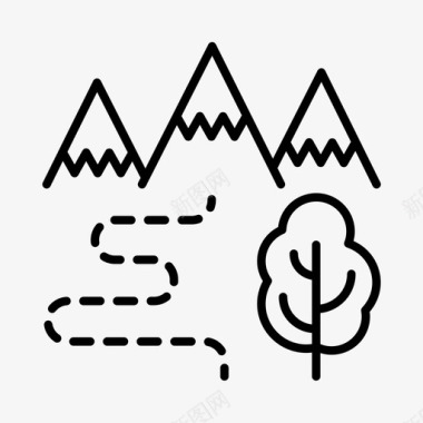 登山环境探险图标图标