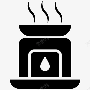 符号油燃烧器芳香精油身体油图标图标