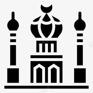 清真寺穆斯林地方图标图标