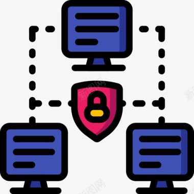 公共标识安全网络网络安全16线性颜色图标图标