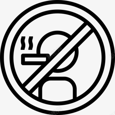 禁止吸烟健身馆2直线型图标图标