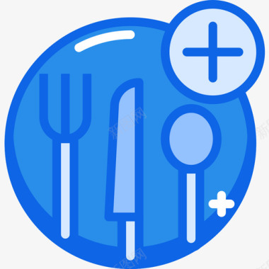 餐具61号餐厅蓝色图标图标