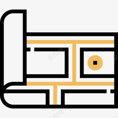 地图导航和地图9黄色阴影图标图标