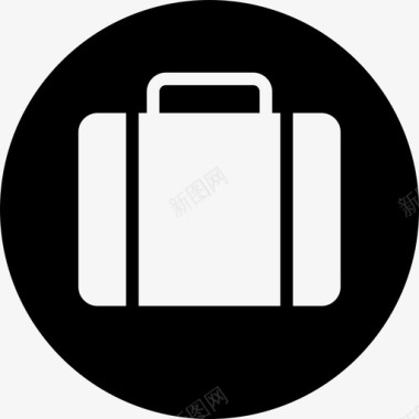 填充圆形行李箱商务办公室圆形填充图标图标