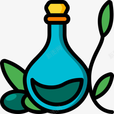 植物鲜花橄榄植物学5线形颜色图标图标