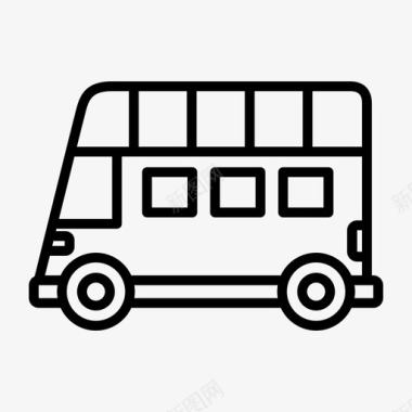 双层巴士运输车辆图标图标