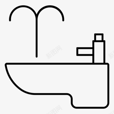 坐浴盆浴缸浴室图标图标