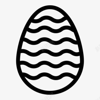 装饰复活节彩蛋快乐伊斯特堡线图标图标