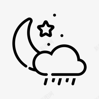 雨夜云月亮图标图标