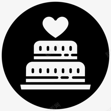 蛋糕面包店心形图标图标