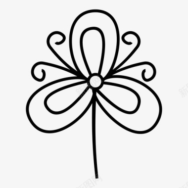 花卉植物学装饰图标图标