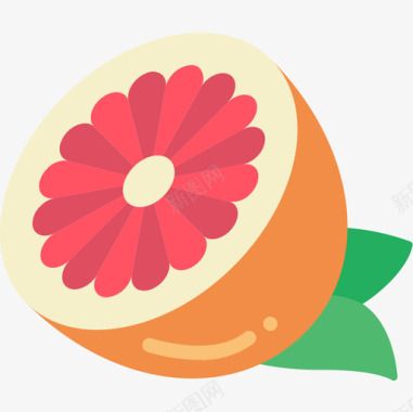 葡萄柚食品130扁平图标图标