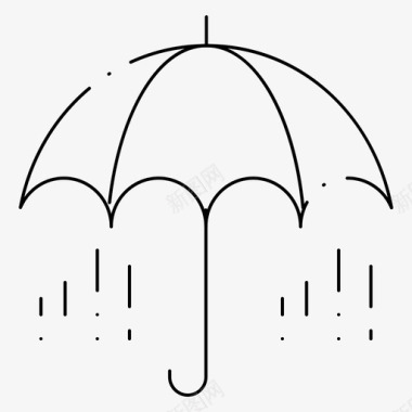 寒冬季节雨伞雨春天图标图标