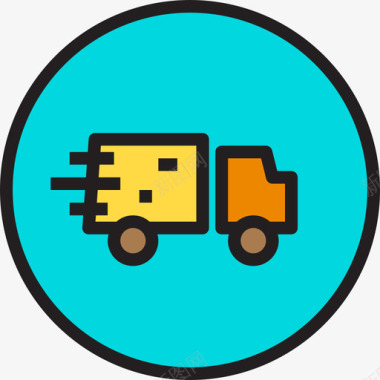 送货箱送货车购物134线性颜色图标图标